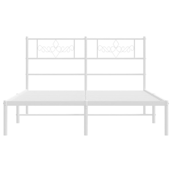 Estructura de cama de metal con cabecero blanca 120x190 cm