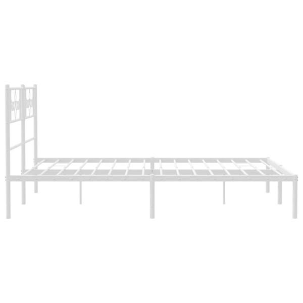 Estructura de cama de metal con cabecero blanca 120x190 cm