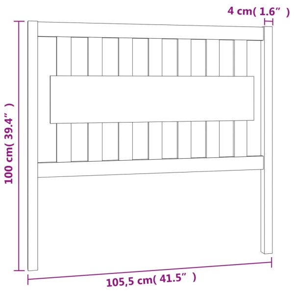 Cabecero de cama madera maciza de pino 105,5x4x100 cm