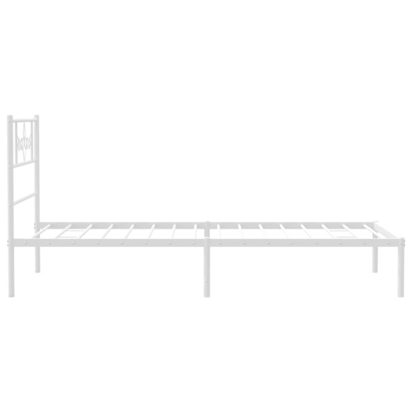 Estructura de cama de metal con cabecero blanco 80x200 cm