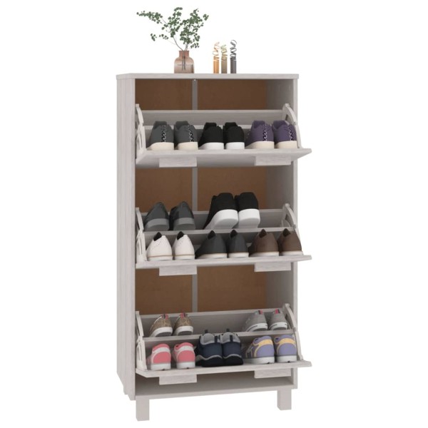 Zapatero HAMAR madera maciza de pino blanca 59,5x35x117 cm