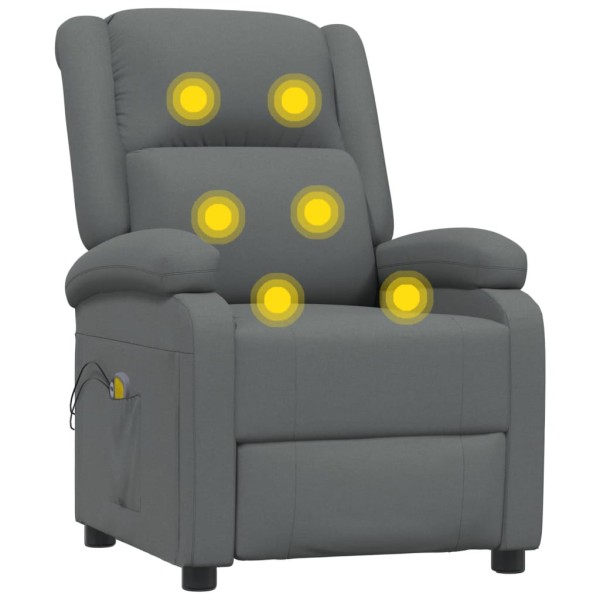 Sillón de masaje eléctrico tela gris oscuro