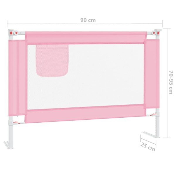 Barandilla de seguridad cama de niño tela rosa 90x25 cm