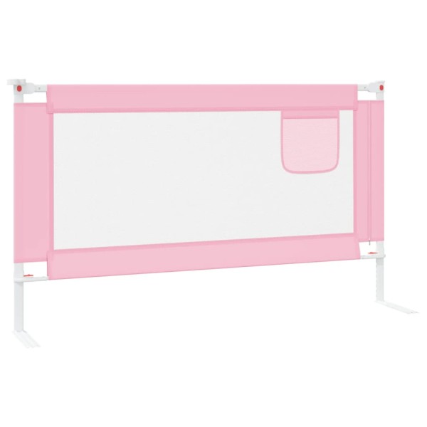 Barandilla de seguridad cama de niño rosa tela 140x25 cm