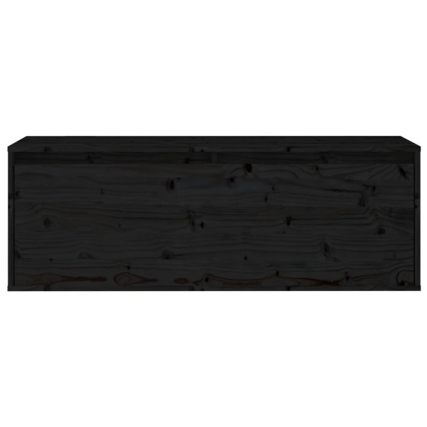 Muebles para TV 3 piezas madera maciza de pino negro