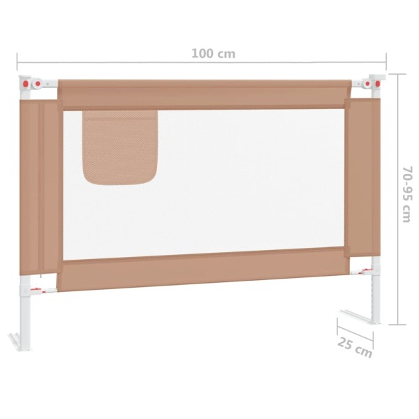 Barandilla de seguridad cama de niño taupe tela 100x25 cm