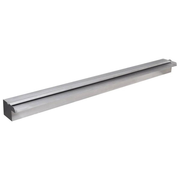 Fuente cascada rectangular LED piscina acero inoxidable 90 cm