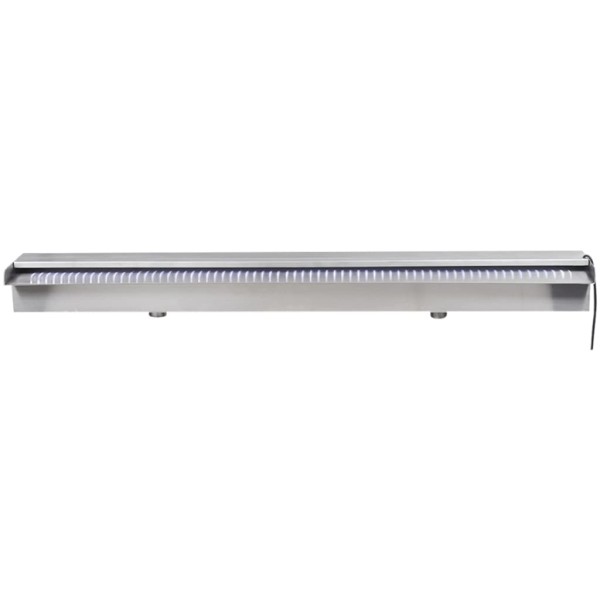 Fuente cascada rectangular LED piscina acero inoxidable 90 cm