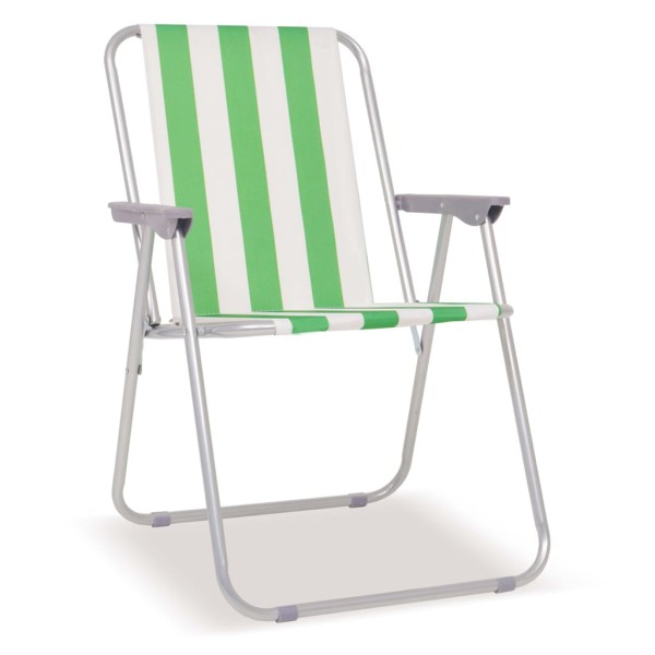 Sillas de camping plegables 2 uds acero verde blanco 52x62x75cm