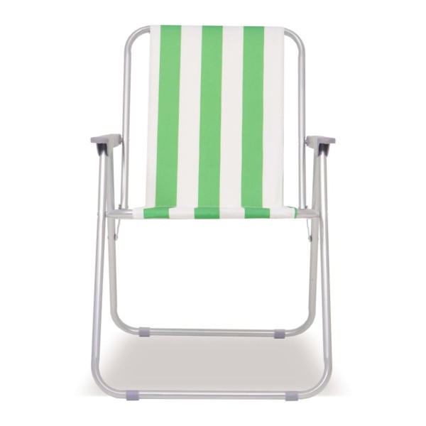 Sillas de camping plegables 2 uds acero verde blanco 52x62x75cm