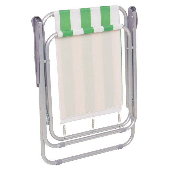 Sillas de camping plegables 2 uds acero verde blanco 52x62x75cm