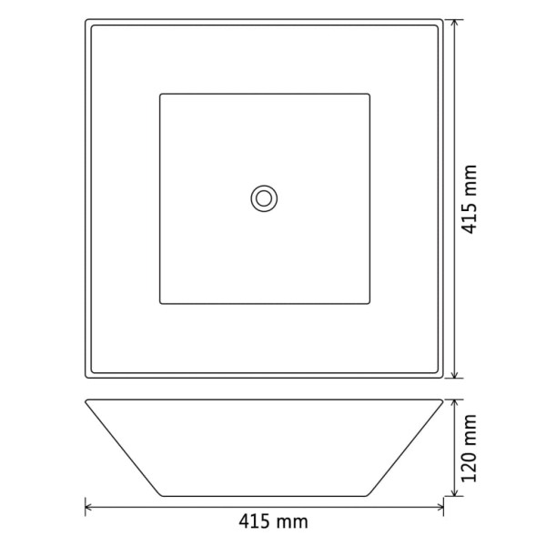 Lavabo cuadrado de cerámica 41,5x41,5x12 cm blanco