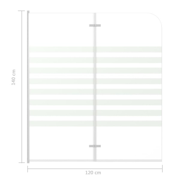 Mampara de ducha de vidrio templado a rayas 120x140 cm