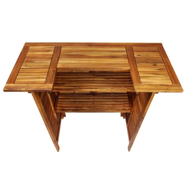 Mesa alta de bar de madera de acacia maciza 110x50x105 cm