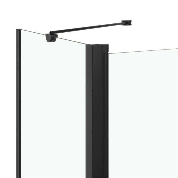 Mampara de ducha plegable ESG negra 120x68x130 cm