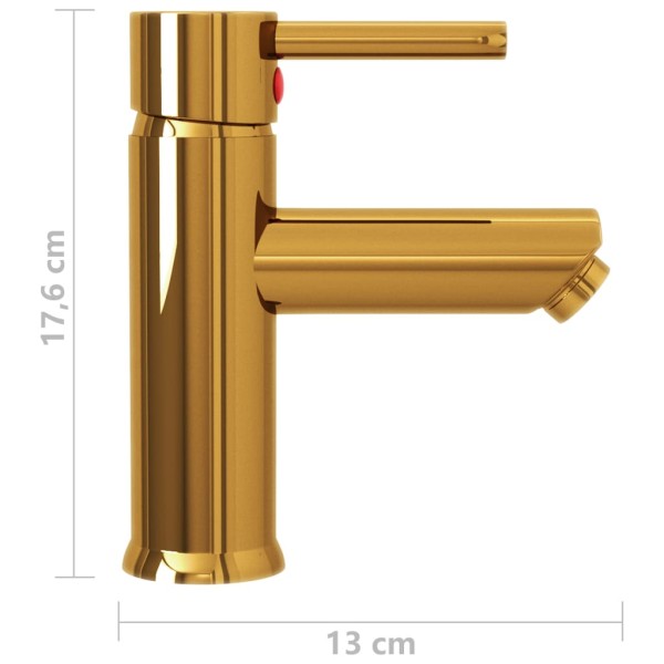 Grifo para lavabo de baño acabado dorado 130x176 mm