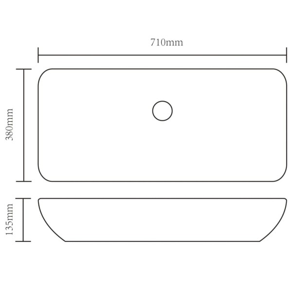 Lavabo de baño rectangular con grifo mezclador cerámica blanco