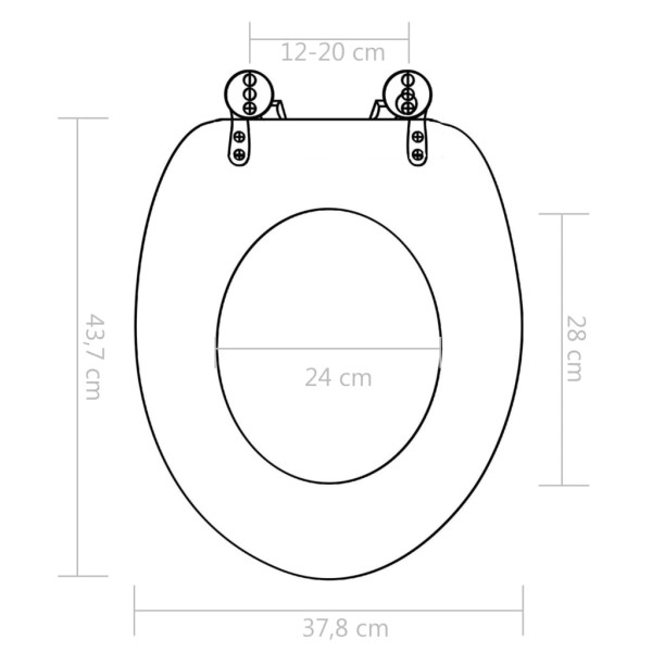 Asiento inodoro WC 2 uds tapa cierre suave MDF diseño porcelana