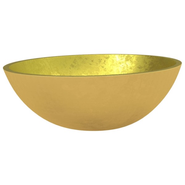 Lavabo de vidrio dorado 50x37x14 cm