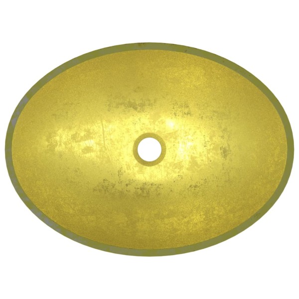 Lavabo de vidrio dorado 50x37x14 cm