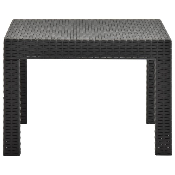 Mesa de jardín PP ratán gris antracita 58x58x41 cm