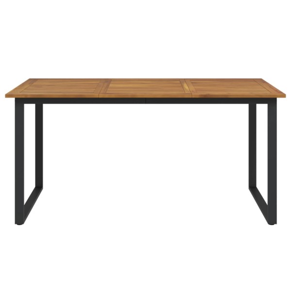 Mesa de jardín con patas en U madera maciza acacia 160x80x75 cm