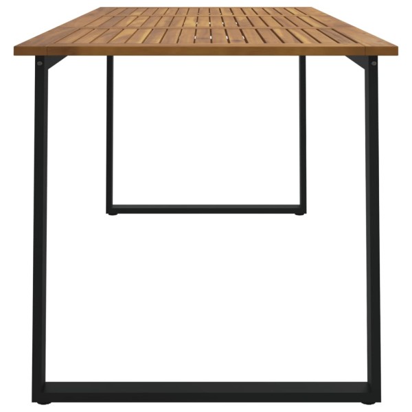 Mesa de jardín con patas en U madera maciza acacia 160x80x75 cm