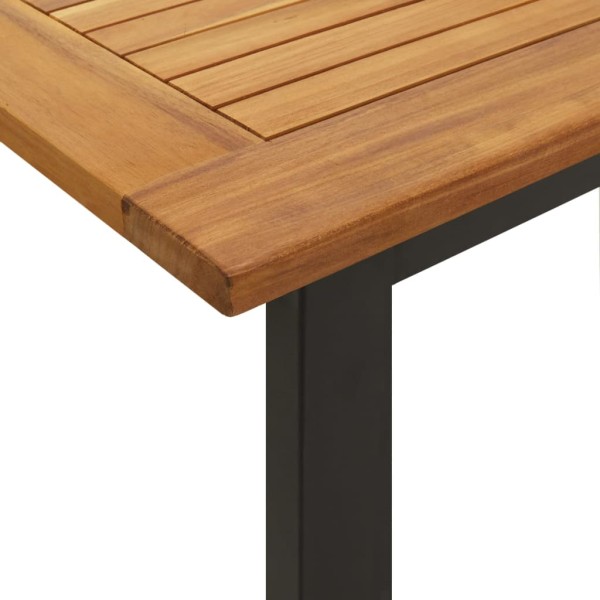 Mesa de jardín con patas en U madera maciza acacia 160x80x75 cm