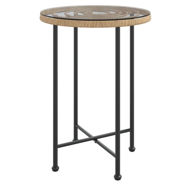 Mesa de comedor de vidrio templado y acero 55 cm