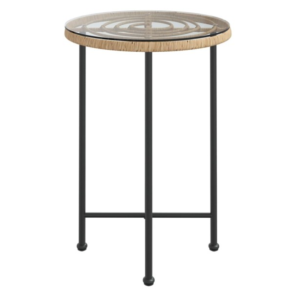 Mesa de comedor de vidrio templado y acero 55 cm