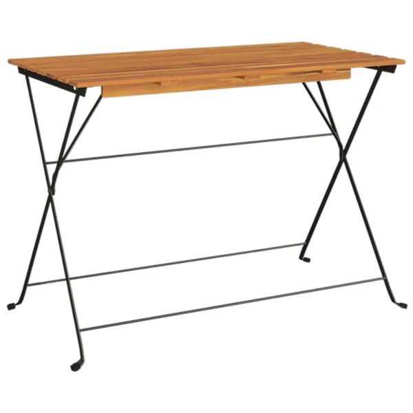 Mesa de cafetería plegable madera acacia y acero 100x54x71 cm