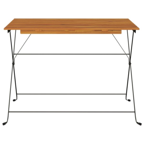 Mesa de cafetería plegable madera acacia y acero 100x54x71 cm