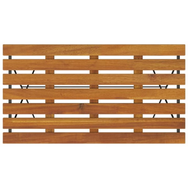 Mesa de cafetería plegable madera acacia y acero 100x54x71 cm