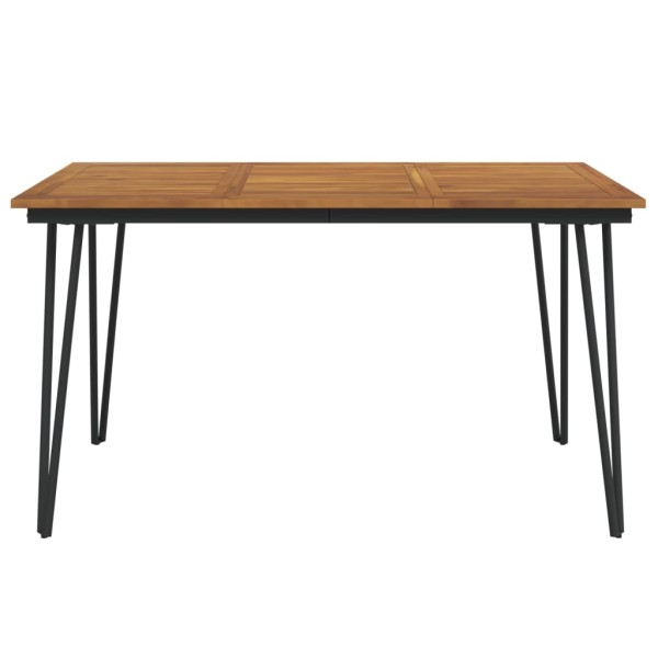 Mesa de jardín con patas en U madera maciza acacia 148x80x75 cm