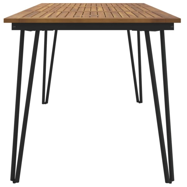 Mesa de jardín con patas en U madera maciza acacia 148x80x75 cm