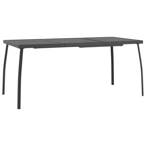 Mesa de jardín malla de acero gris antracita 165x80x72 cm