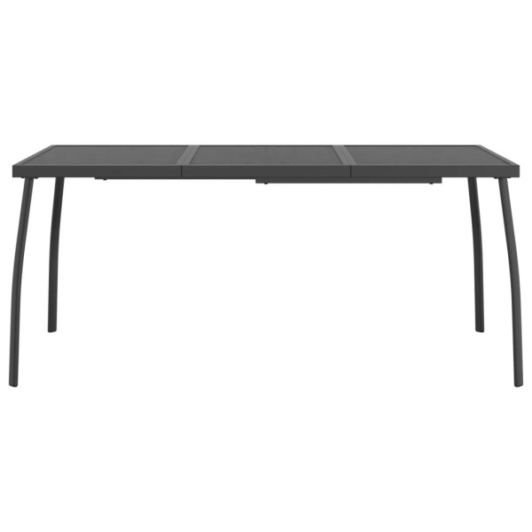 Mesa de jardín malla de acero gris antracita 165x80x72 cm