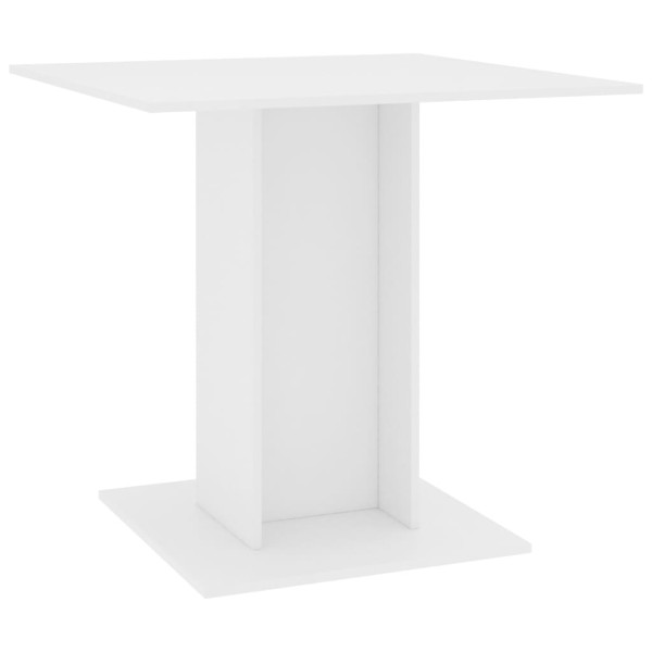 Mesa de comedor de madera contrachapada blanco 80x80x75 cm