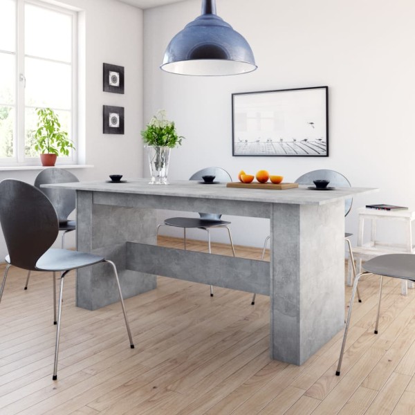 Mesa de comedor madera de ingeniería gris hormigón 180x90x76 cm