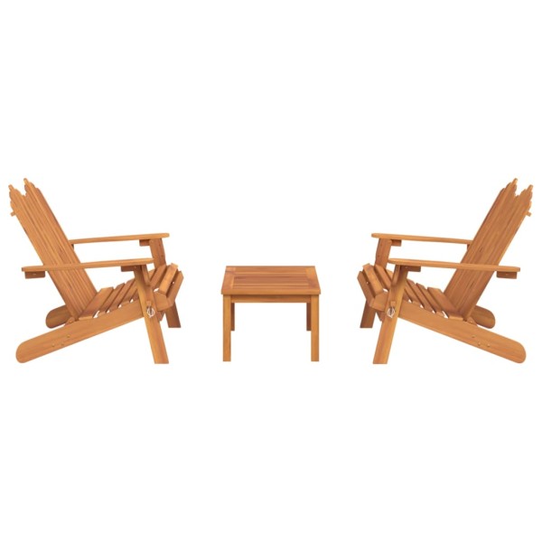 Juego de muebles de jardín Adirondack 3 piezas madera acacia