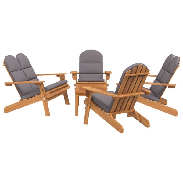 Juego de muebles de jardín Adirondack 5 piezas madera acacia