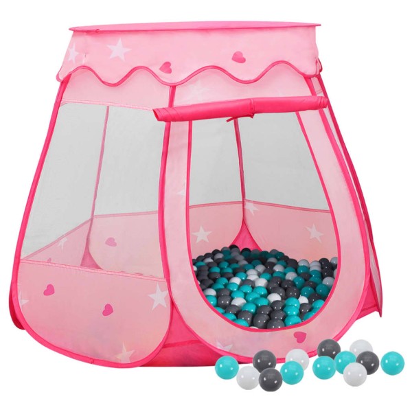 Tienda de juegos para niños con 250 bolas rosa 102x102x82 cm