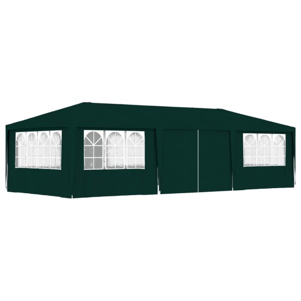 Carpa profesional para fiestas con paredes verde 90 g/m² 4x9 m