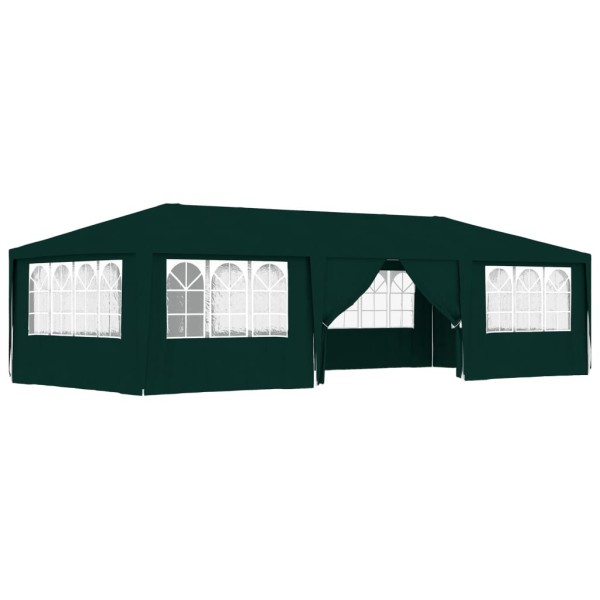 Carpa profesional para fiestas con paredes verde 90 g/m² 4x9 m