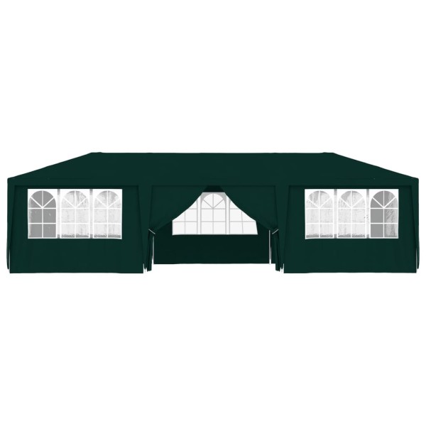 Carpa profesional para fiestas con paredes verde 90 g/m² 4x9 m