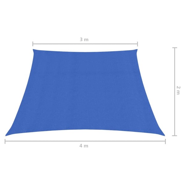 Toldo de vela HDPE azul 160 g/m² 3/4x2 m