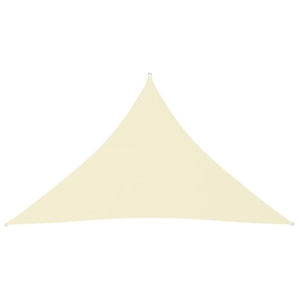 Toldo de vela triangular tela Oxford color crema 3,5x3,5x4,9 m