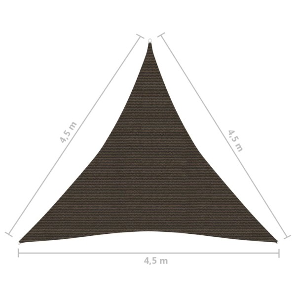 Toldo de vela marrón HDPE 160 g/m² 4,5x4,5x4,5 m