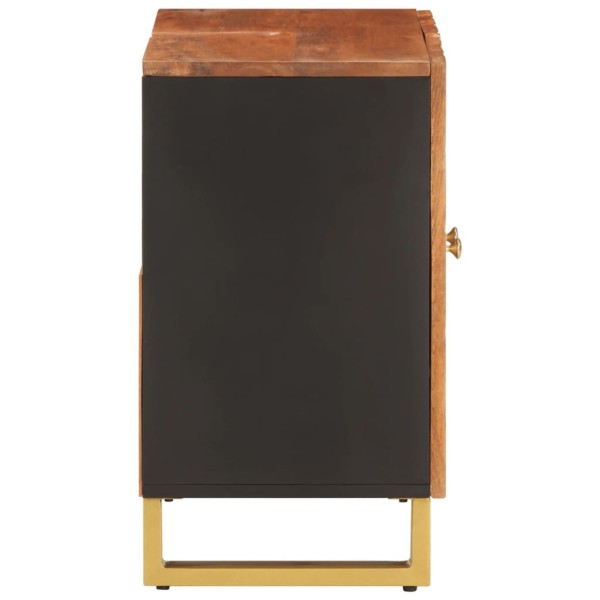 Mueble para lavabo de baño madera maciza mango marrón y negro