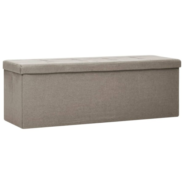 Banco de almacenamiento plegable lino sintético gris taupe